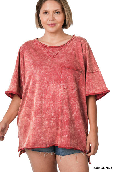 Stone Wash Burgundy Tee