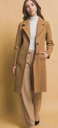 Longline Notch Lapel Coat
