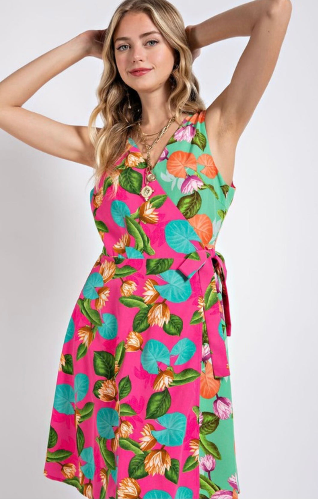 Tropical Wrap Dress