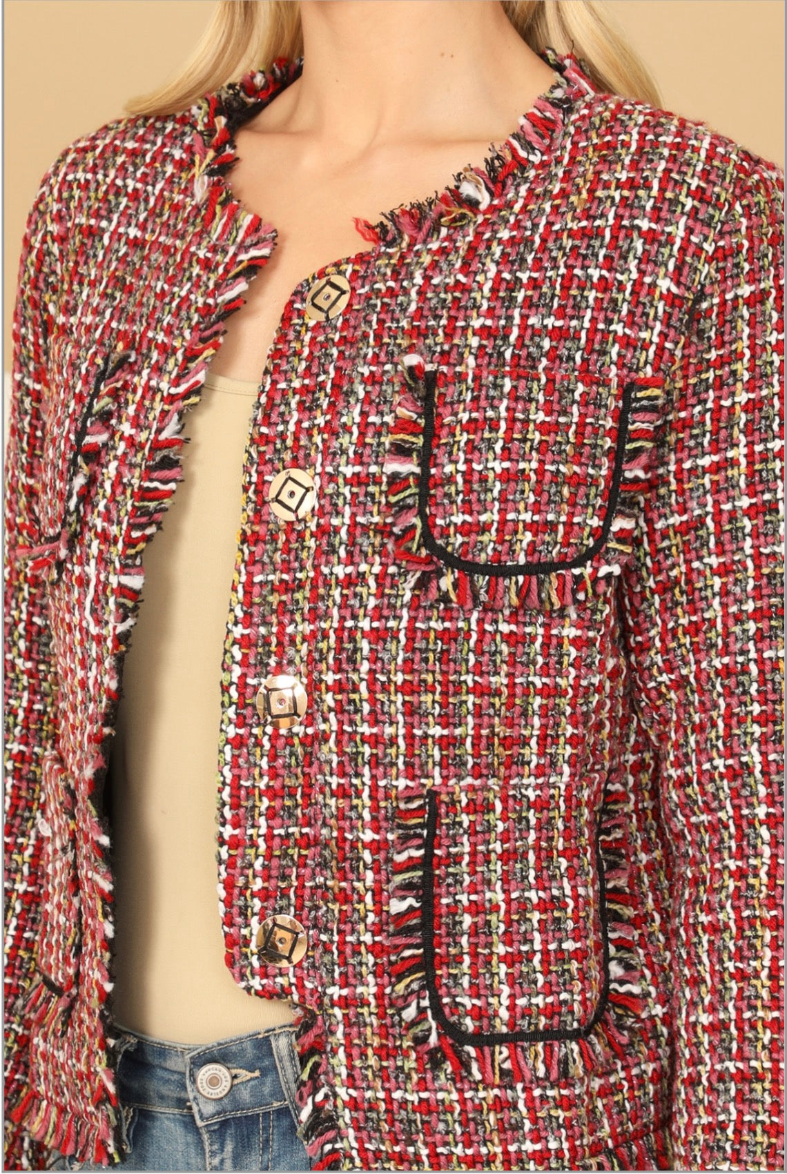 Multi Color Tweed Jacket