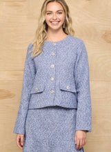 Load image into Gallery viewer, Tweed Round Neck Jacket