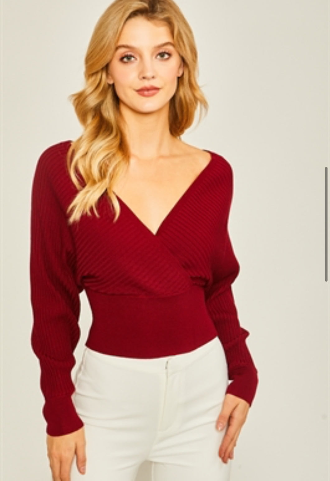 Cherry Ribbed Sweater