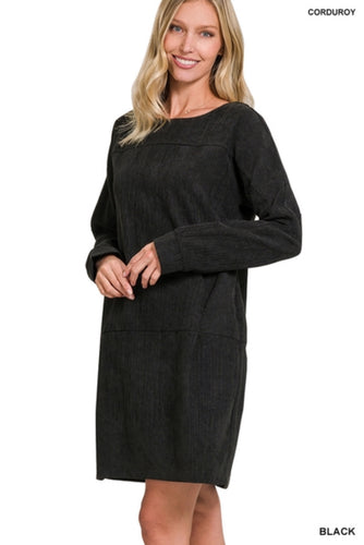 Corduroy Long Sleeve Dress