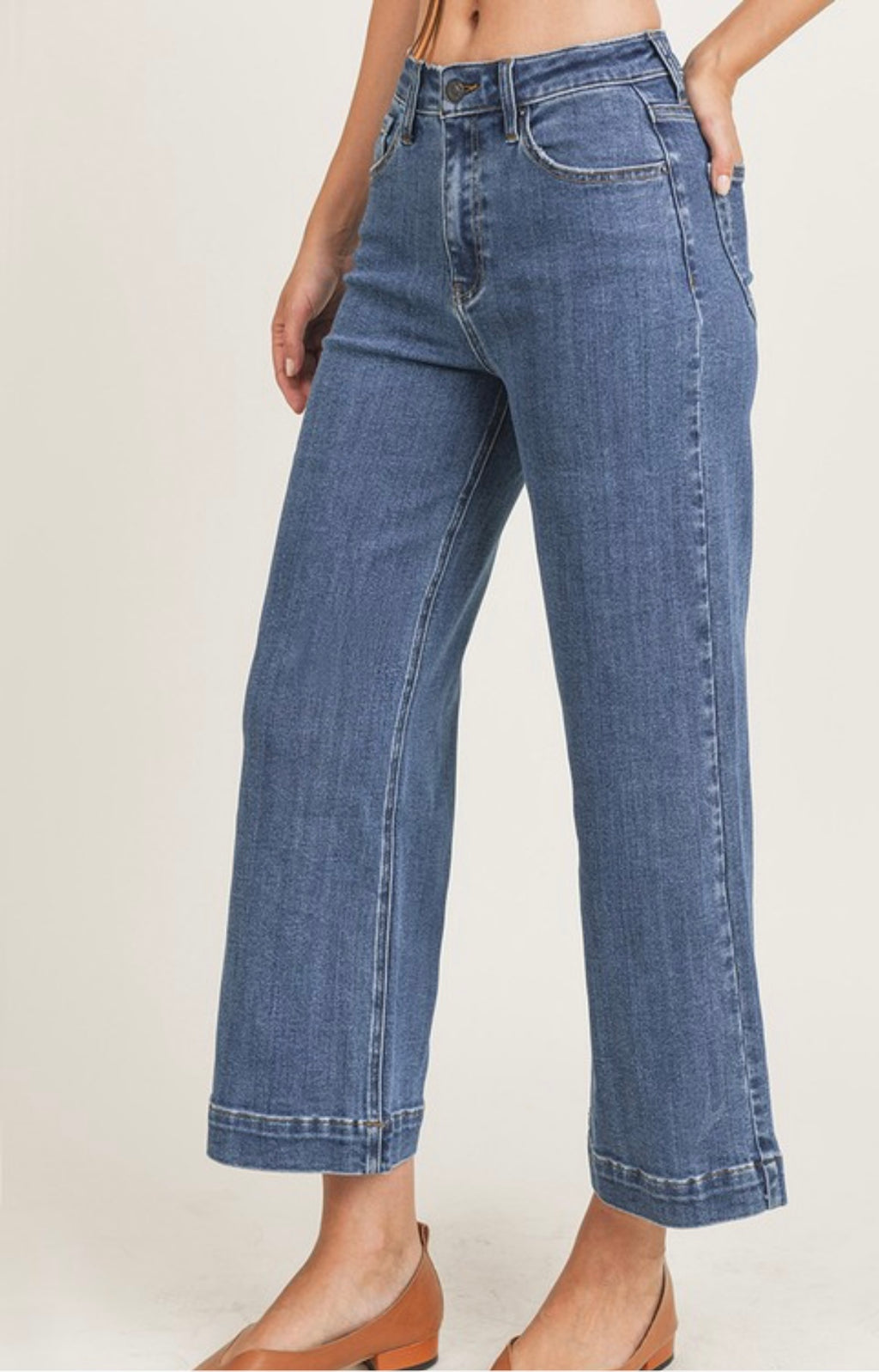 Ankle Wide Leg Denim