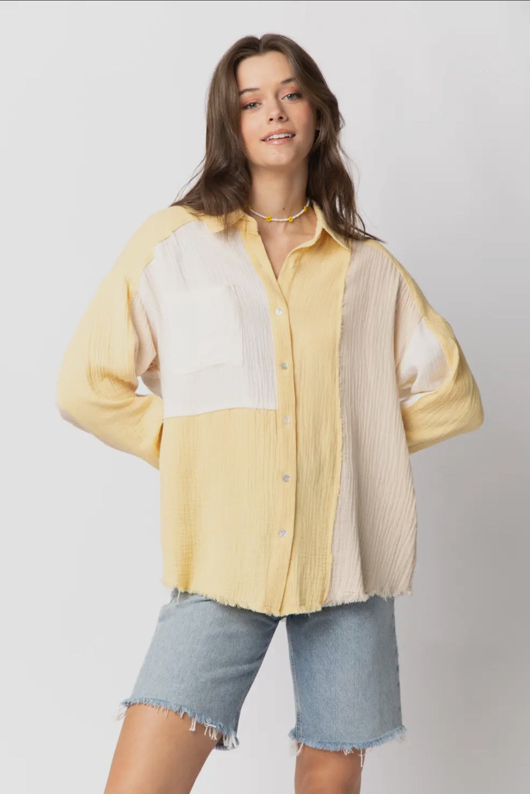 Yellow Color Block Top