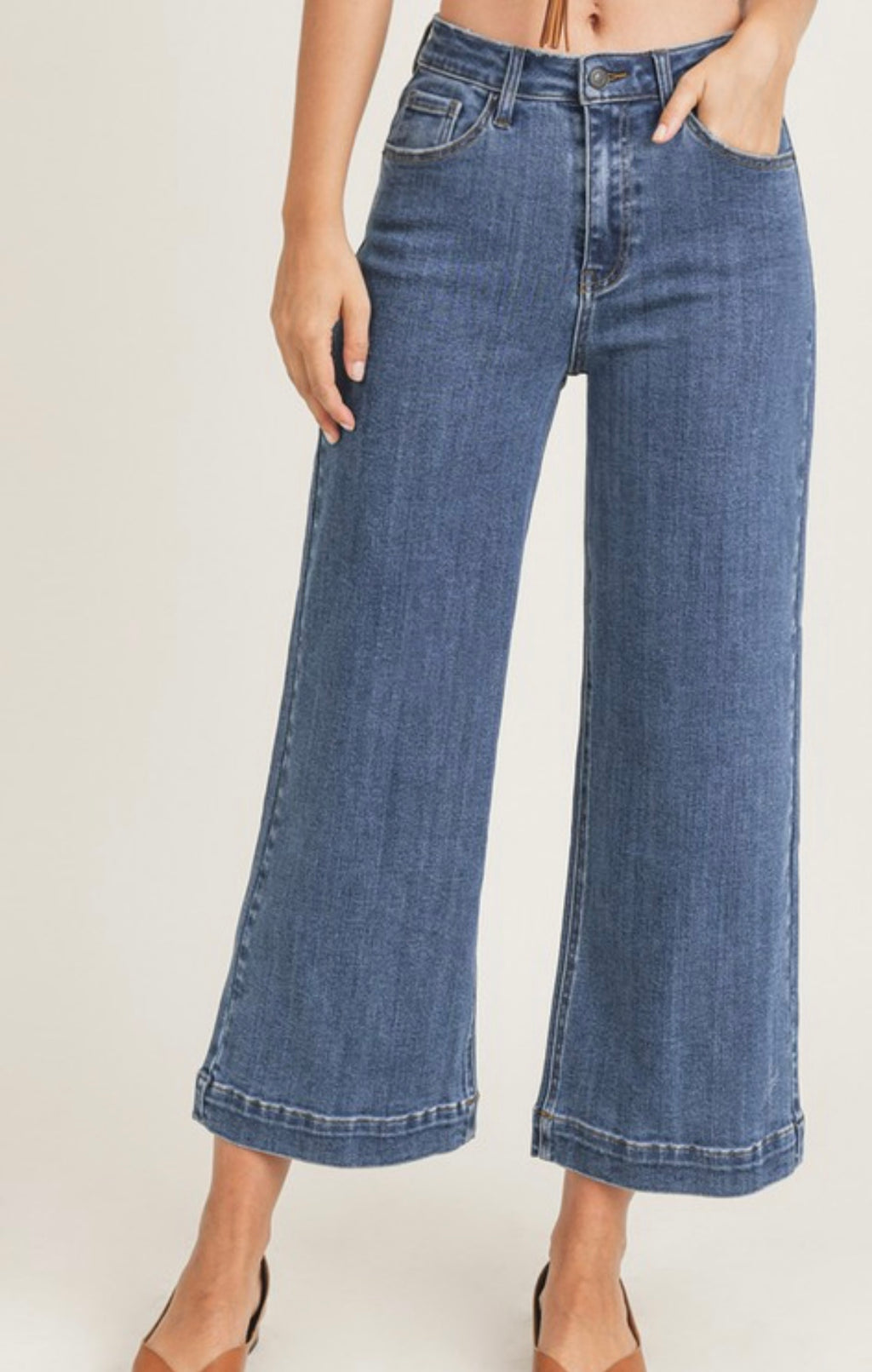 Ankle Wide Leg Denim