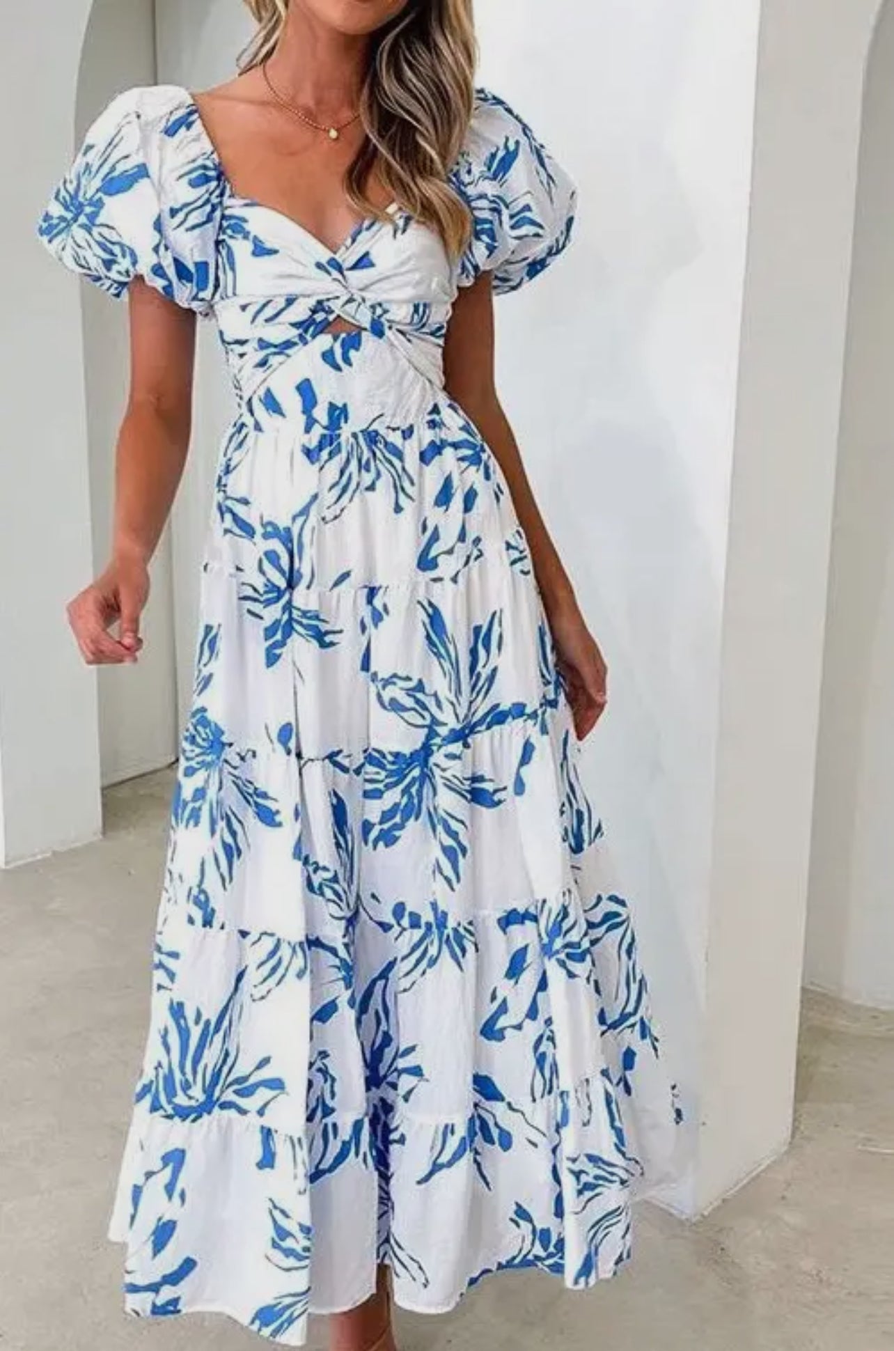 Puff Sleeve Maxi Dress