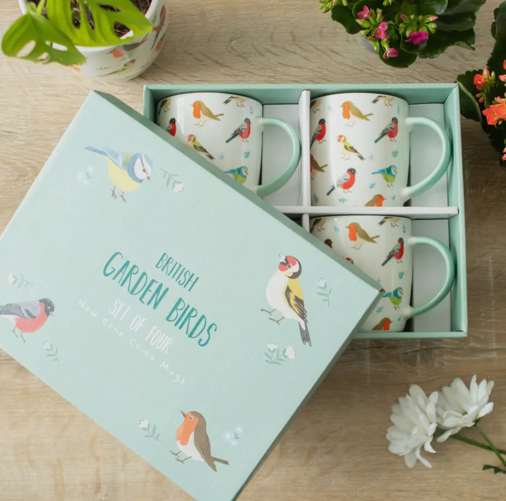 Set of Four Bird Mugs ￼