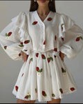 Strawberry Ruffle Top