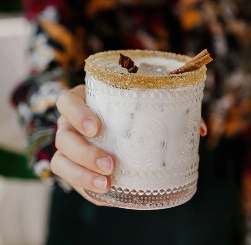 Clear Beaded Drinking Glass