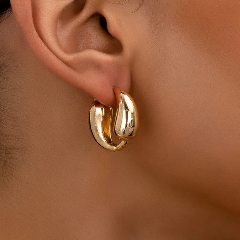 Gold Tear Drop Hoops