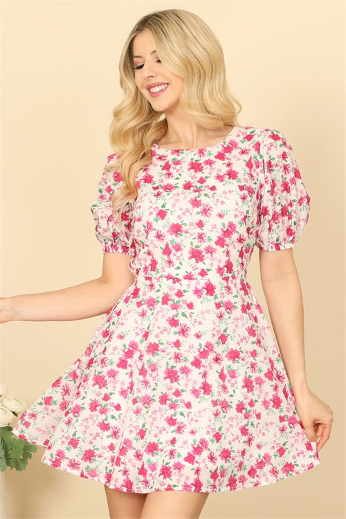 Fushia Floral Dress