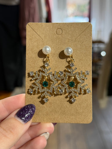 Snowflake Pearl Earrings