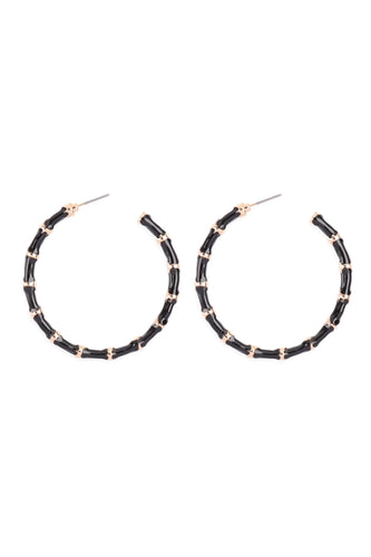 Black Enamel Hoops