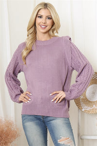 Lavender Shoulder Detail Sweater