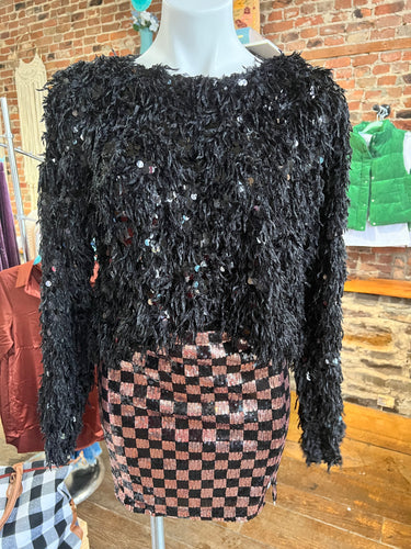 Fuzzy Sequin Sweater