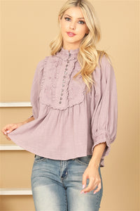 Lavender Puff Sleeve Top