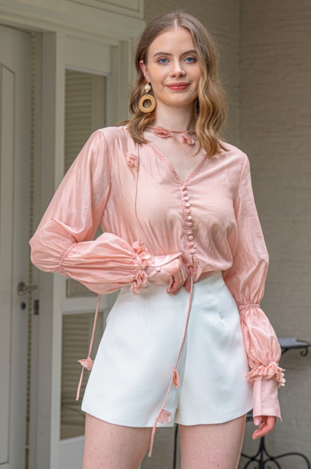 Peach Blossom Sheer Blouse
