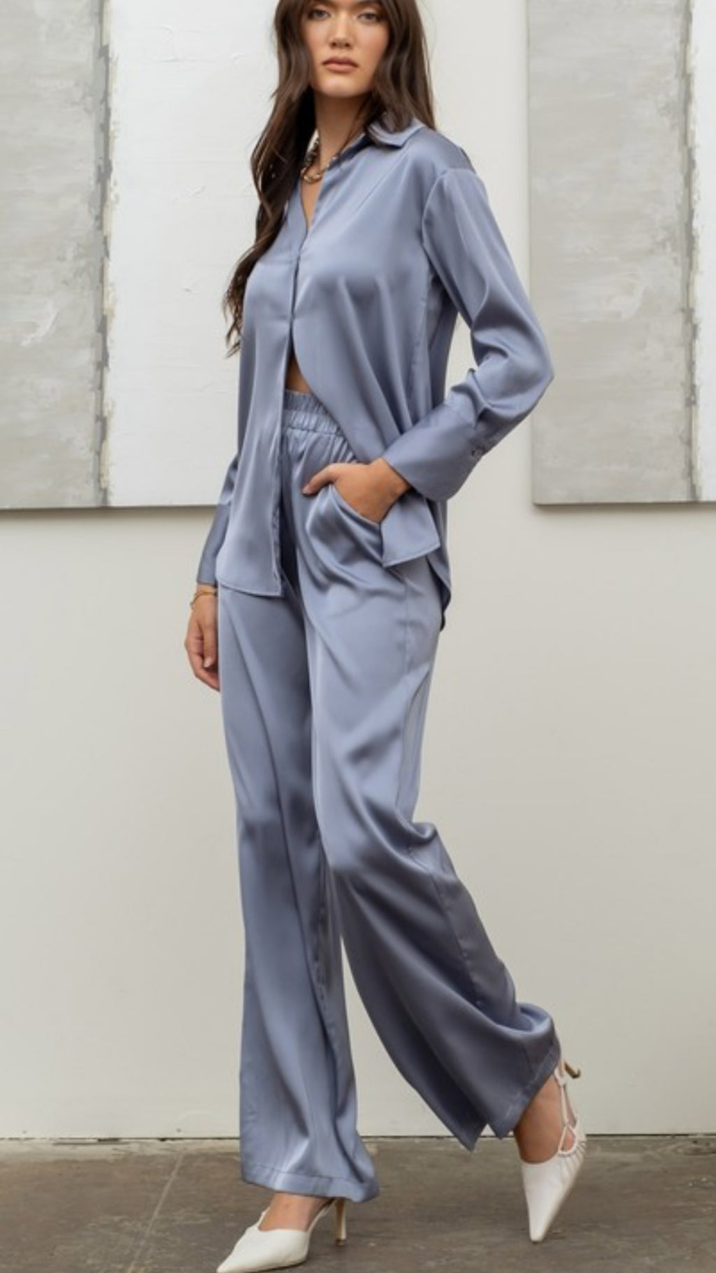 Satin Wide Leg Pants