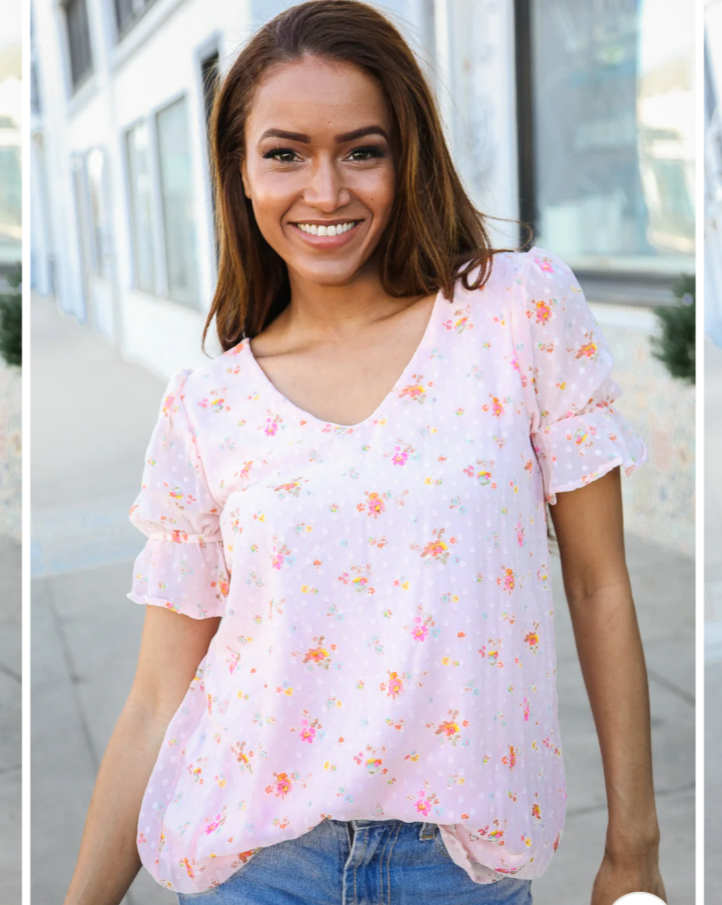 Pink Ditsy Floral Lined Top