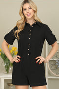 Black Button Up Romper