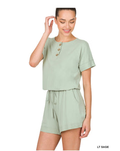 Light Sage Romper