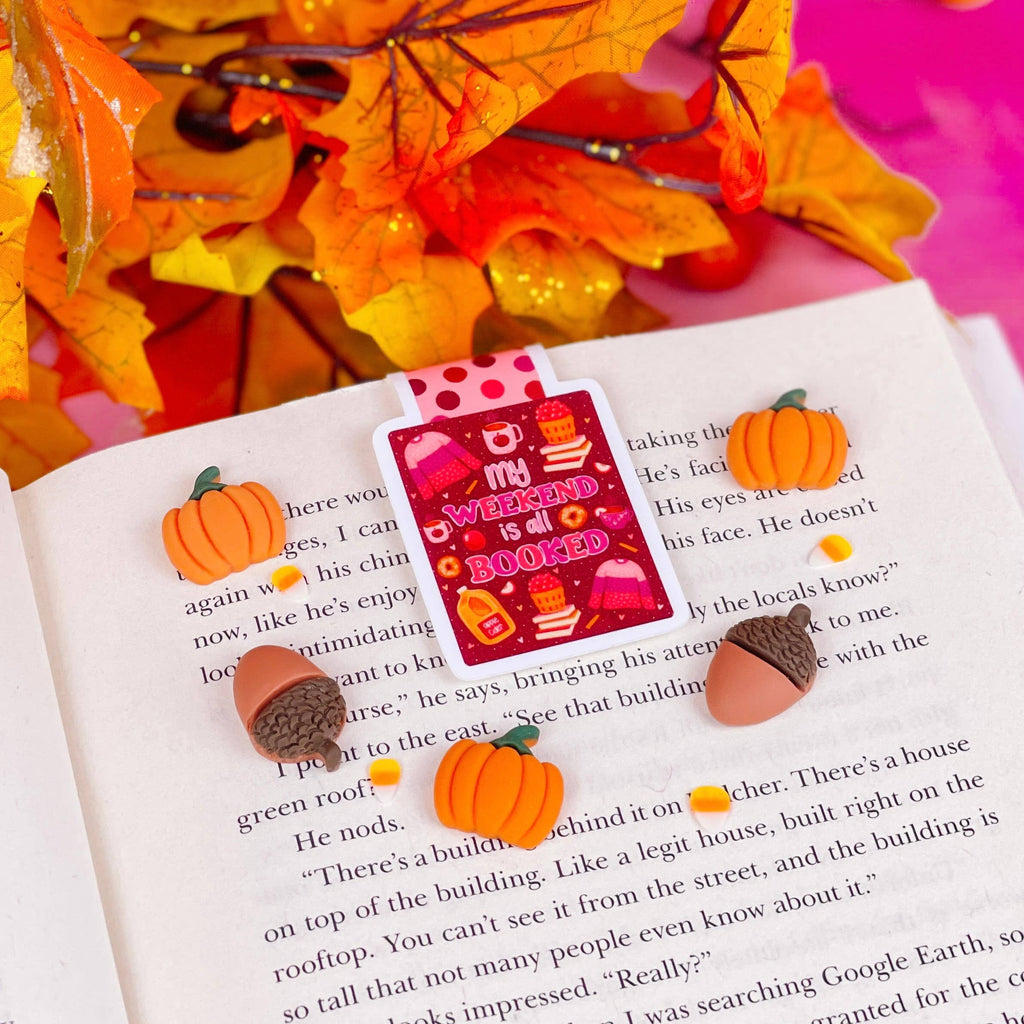 My Weekend is All Booked Apple Cider Magnetic Bookmark