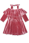 Girl's Velvet Overlay Dress