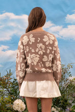 Load image into Gallery viewer, FLORAL DISTRESSED CREWNECK TERRY SWEATER