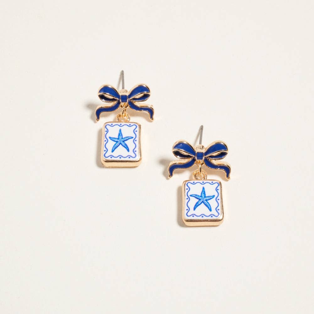 Mediterranean Coastal Beach Themed Enamel Earrings