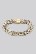 Assorted Chains Magnetic Lock 2 Tone Bracelet
