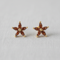 Vintage Burgundy Maple Leaf Stud Earrings