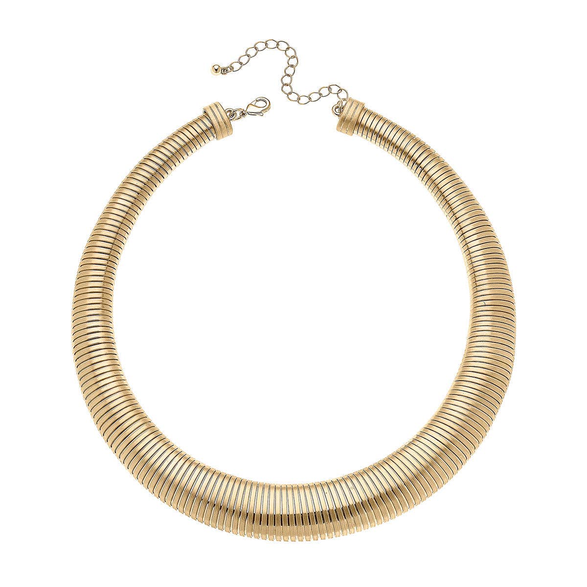 Ramona Watchband Collar Necklace in Satin Gold