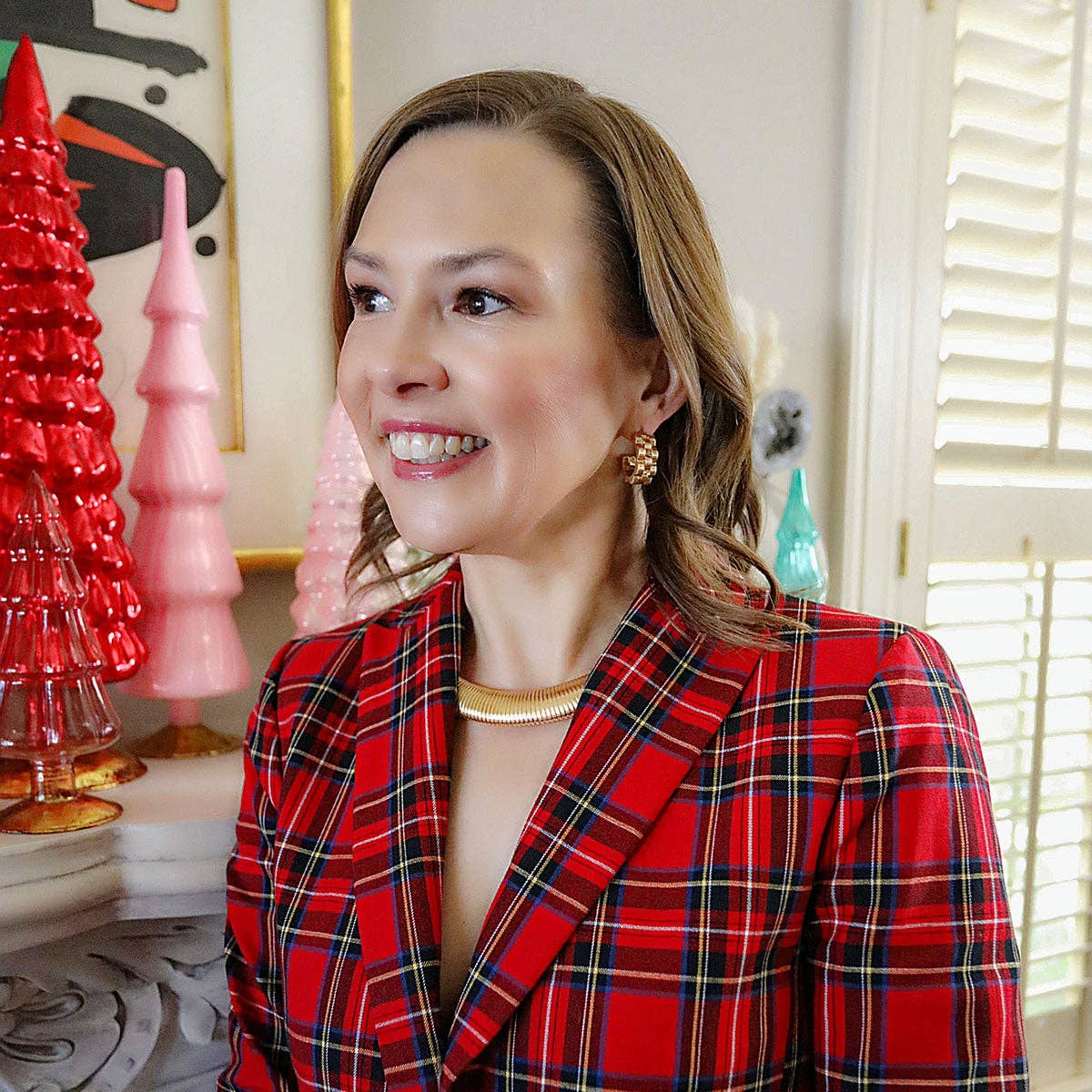 Ramona Watchband Collar Necklace in Satin Gold