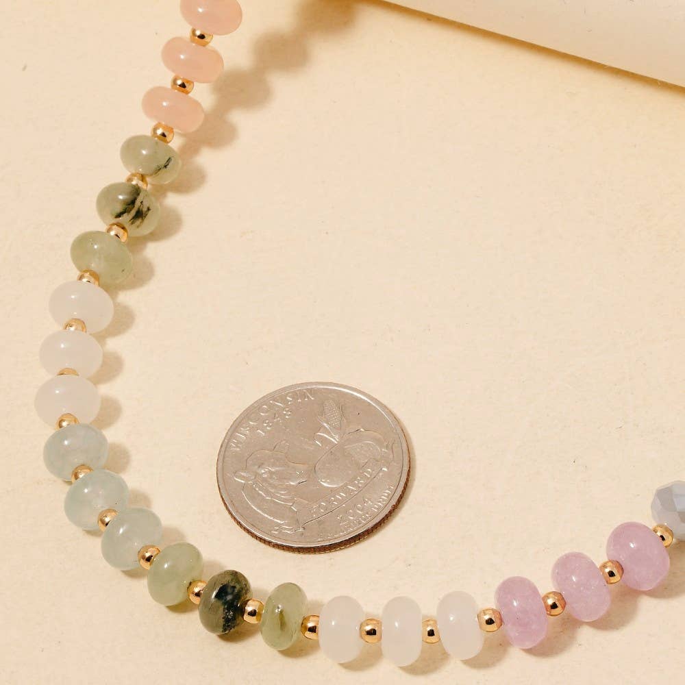 Round Stone Beaded Necklace