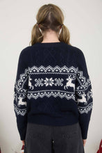 Load image into Gallery viewer, SNOWFLAKE DEER CABLE KNIT PULLOVER SWEATER