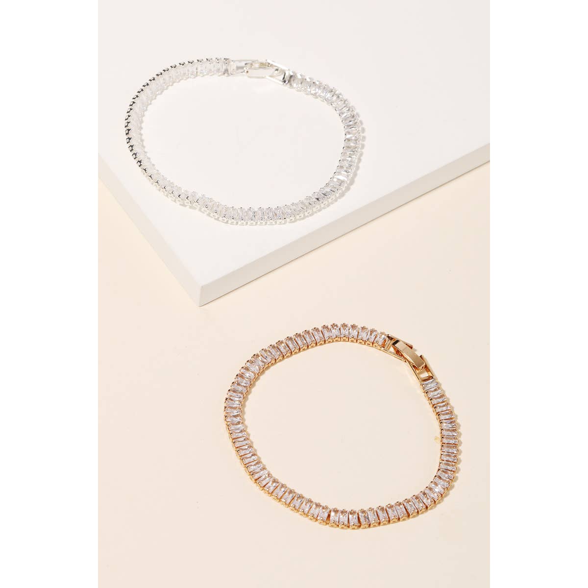 Baguette Rhinestone Tennis Bracelet