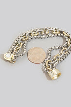 Load image into Gallery viewer, Assorted Chains Magnetic Lock 2 Tone Bracelet