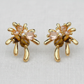 Tiger's Eye and Pearl Firework Burst Earrings