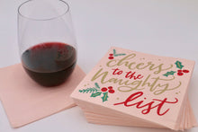 Load image into Gallery viewer, Funny Christmas Napkins | Cheers to the Naughty List - 20ct