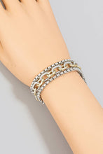 Load image into Gallery viewer, Assorted Chains Magnetic Lock 2 Tone Bracelet