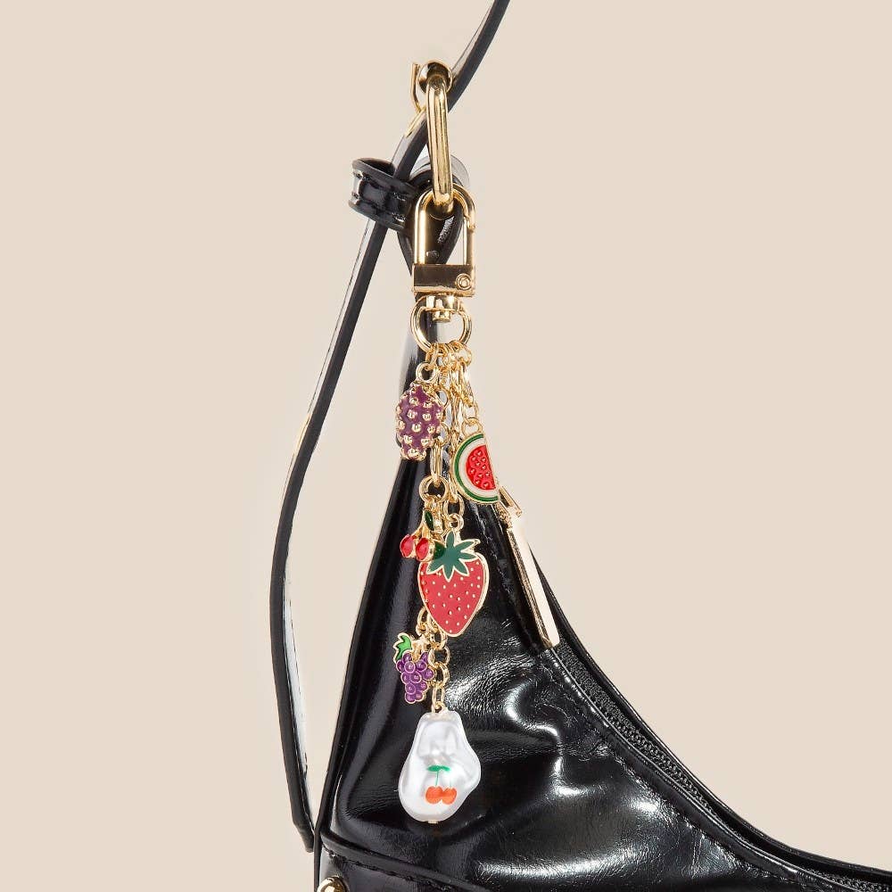 Enamel Strawberry Watermelon Cherry Pearl Bag Charms