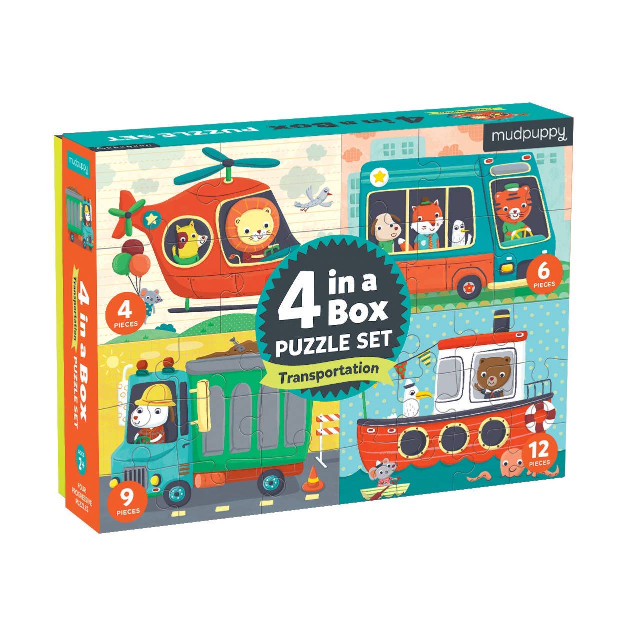 Transportation 4-In-A-Box Puzzle Set