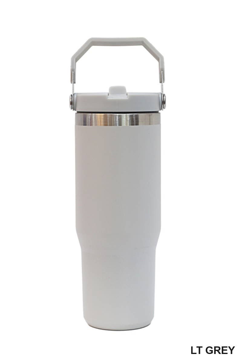30OZ STAINLESS STEEL FLIP STRAW TUMBLER