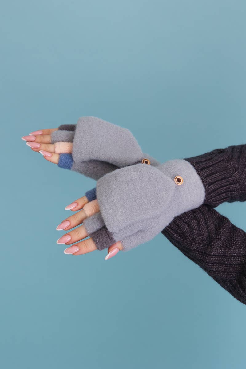 Rainbow Tip Convertible Gloves - Cute Winter Accessory