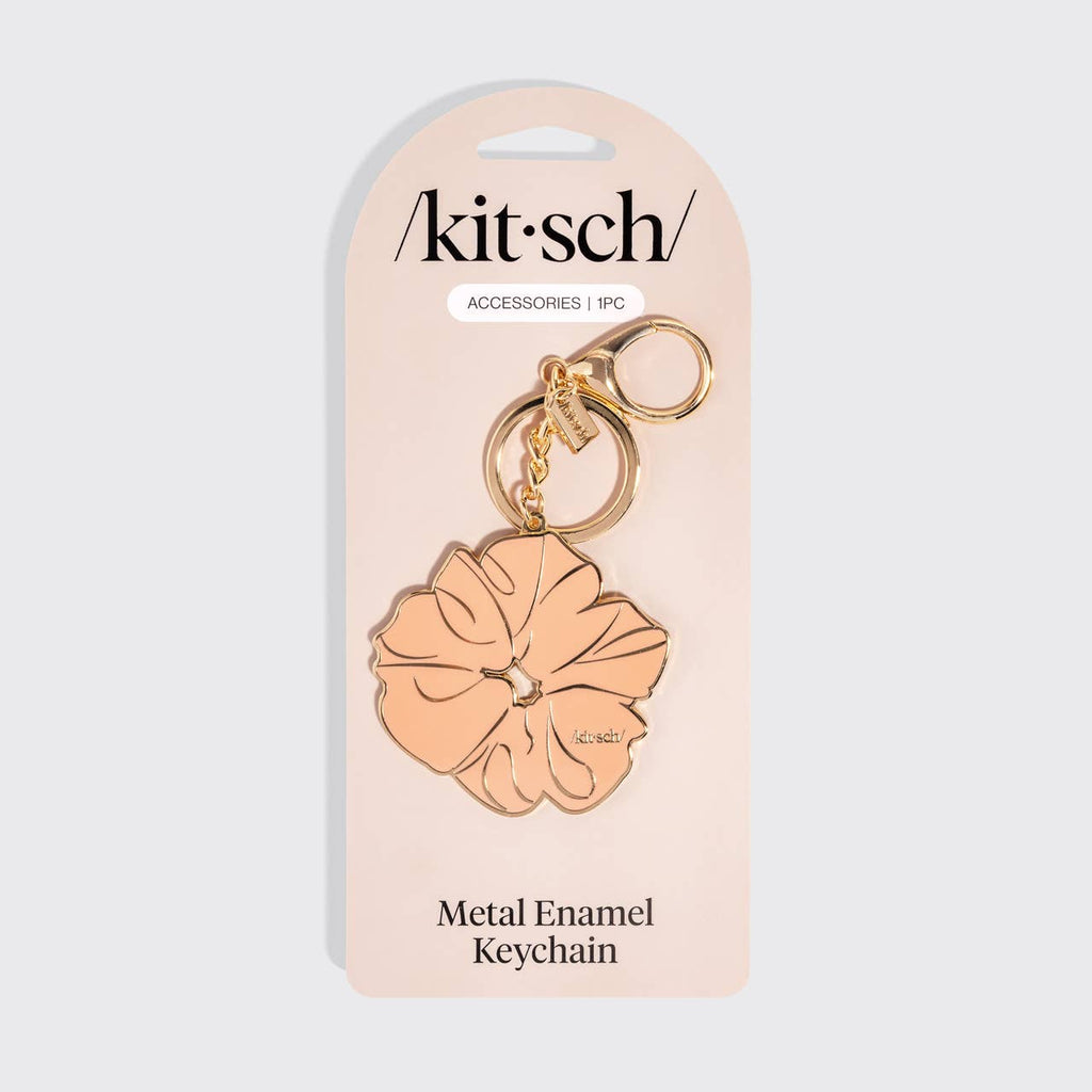 Metal Enamel Keychain Scrunchie - Terracotta