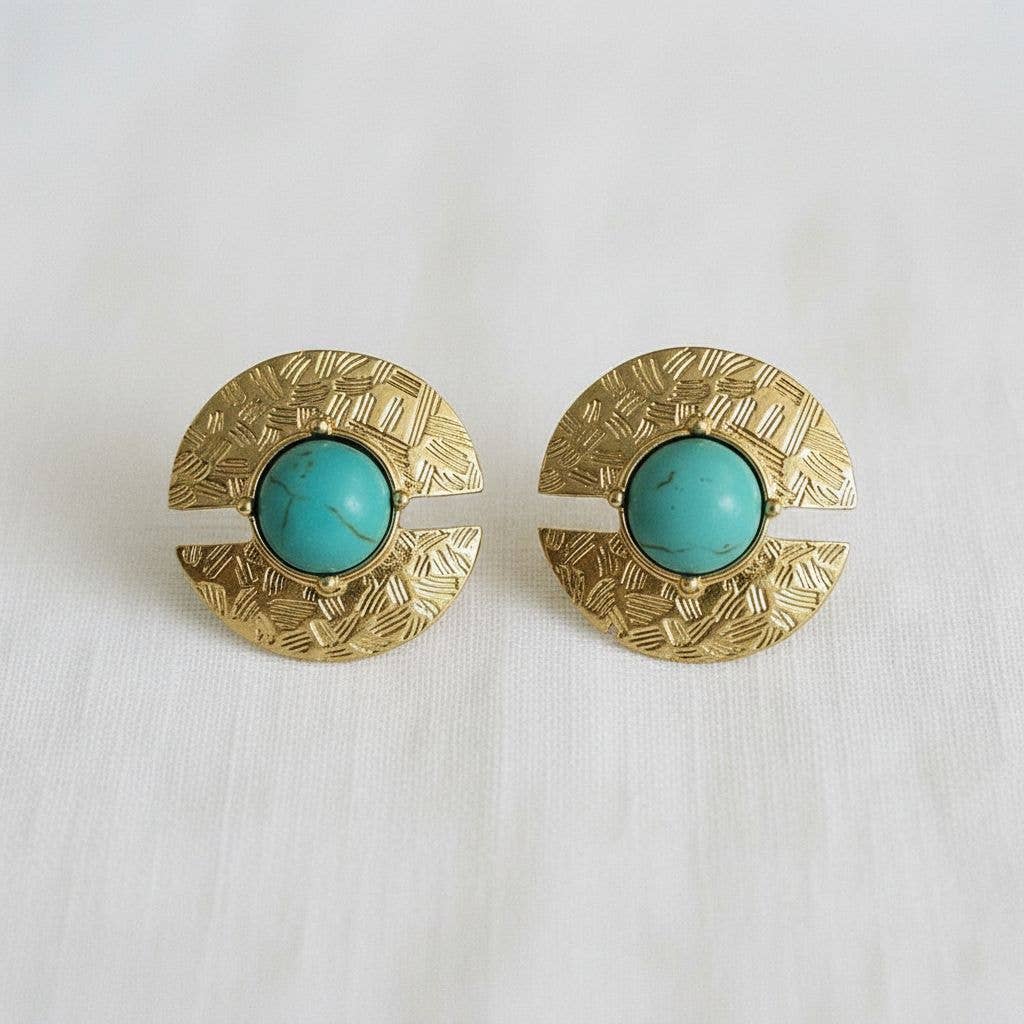 Artisan Vintage-Style Turquoise Drop Earrings