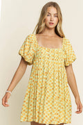 PUFF SLEEVE MINI DRESS