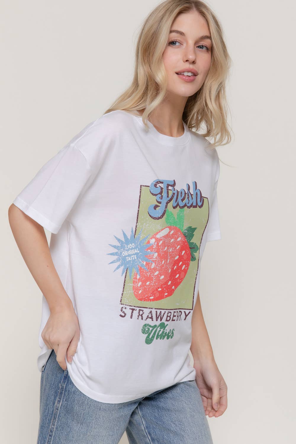 Short Sleeve Crew Neck Printed Oversized Tee