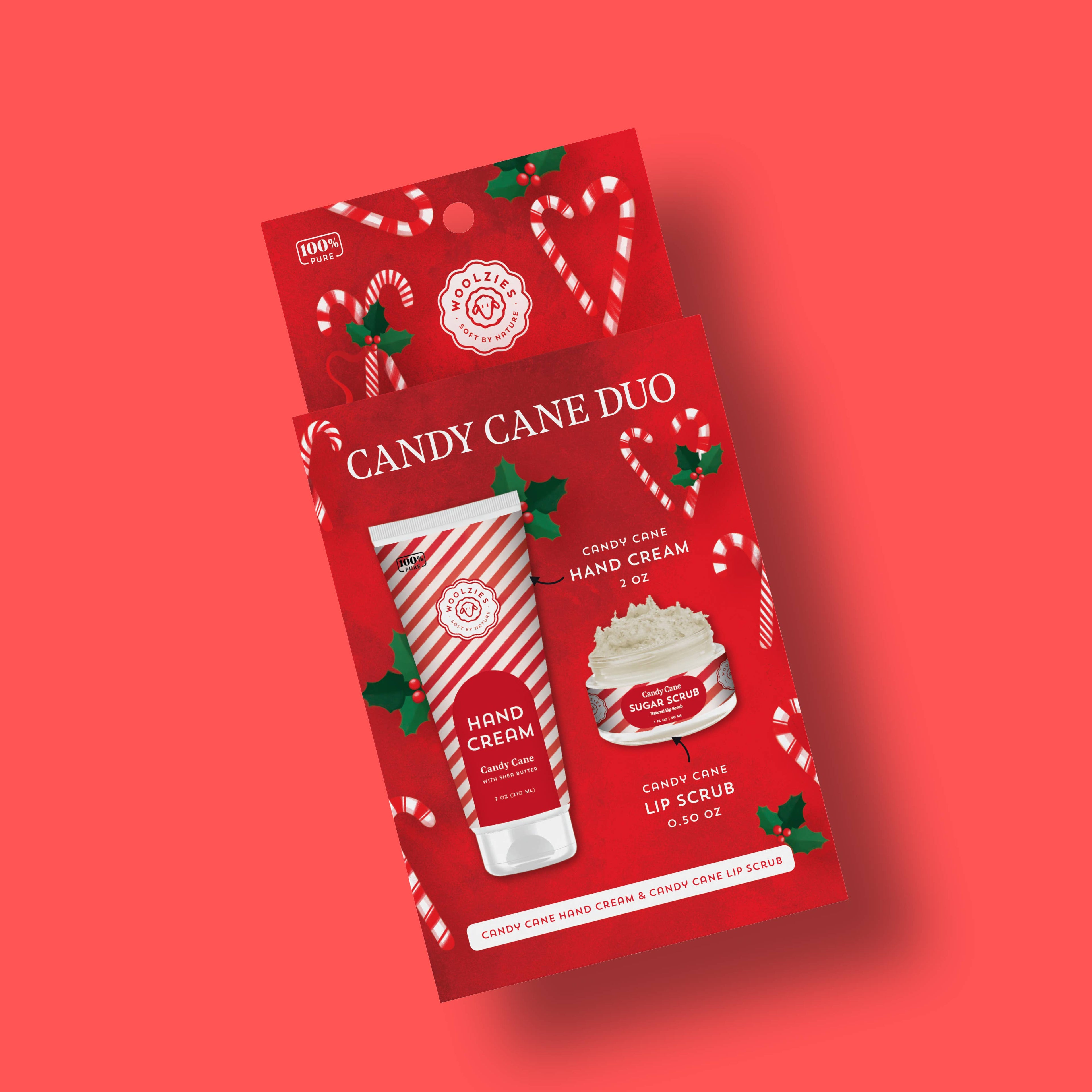 Candy Cane Duo -  Hand Cream & Lip Scrub Duo – Holiday Set